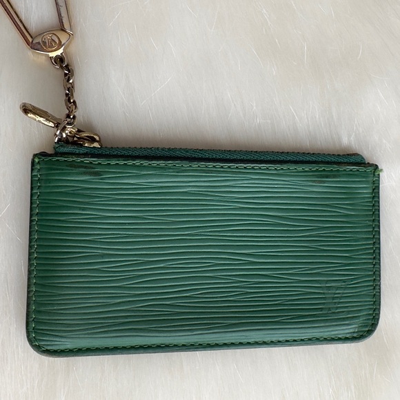✨LOUIS VUITTON Vintage Epi Leather Cles Coin Purse Pouch Key Holder Borneo Green - Picture 2 of 13